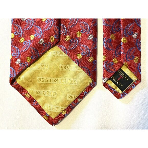 Robert Talbott Best Of Class Nordstrom Red/Blue/Yellow Flower Woven Silk Tie EUC - Picture 8 of 9